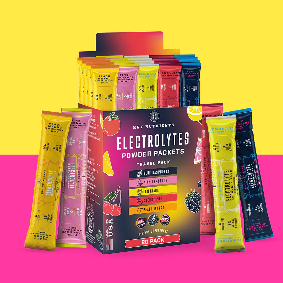 Electrolyte Recovery Plus Powder Travel Packets Zero Carb Calorie Free
