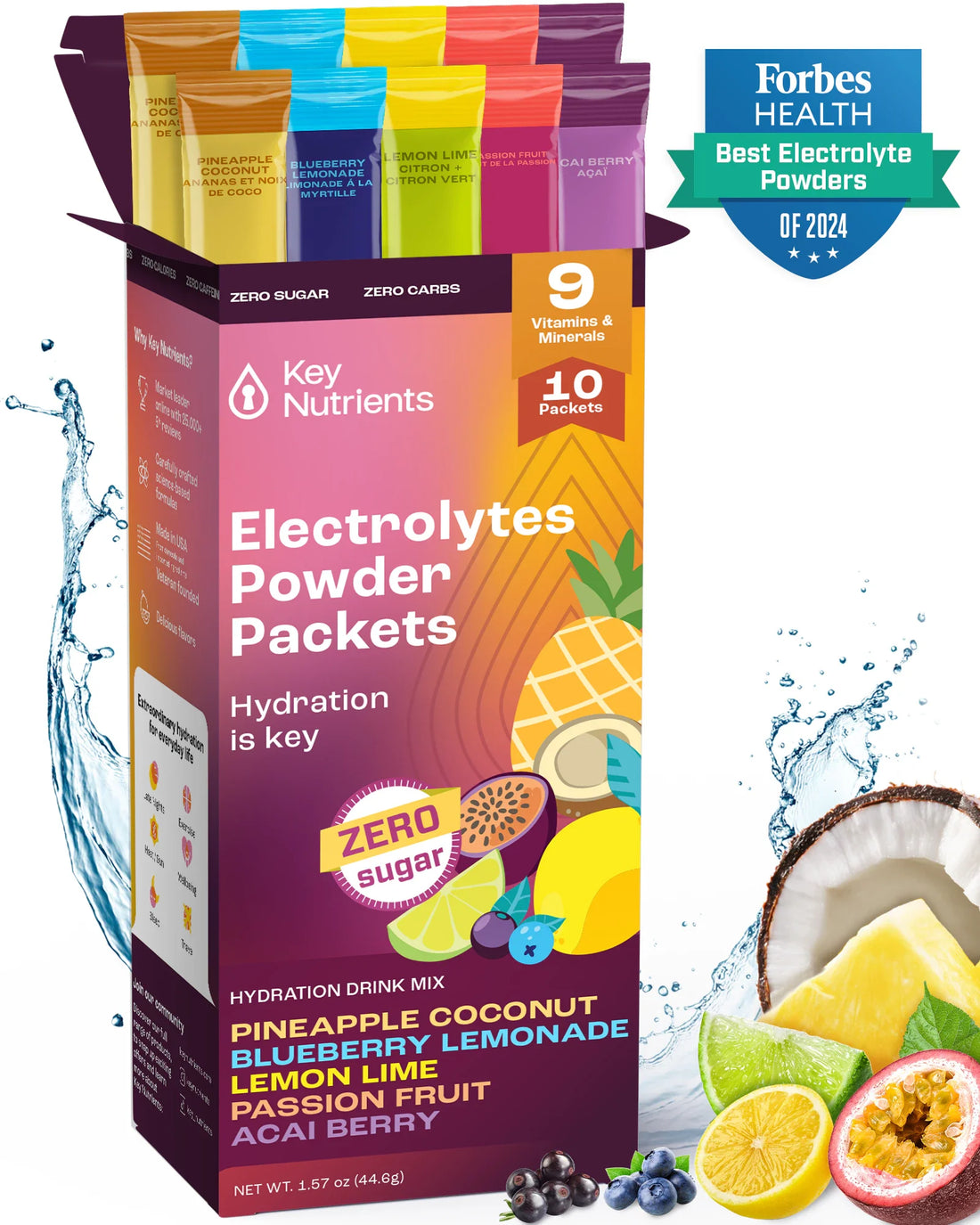 Electrolyte Recovery Plus Powder Travel Packets Zero Carb Calorie Free