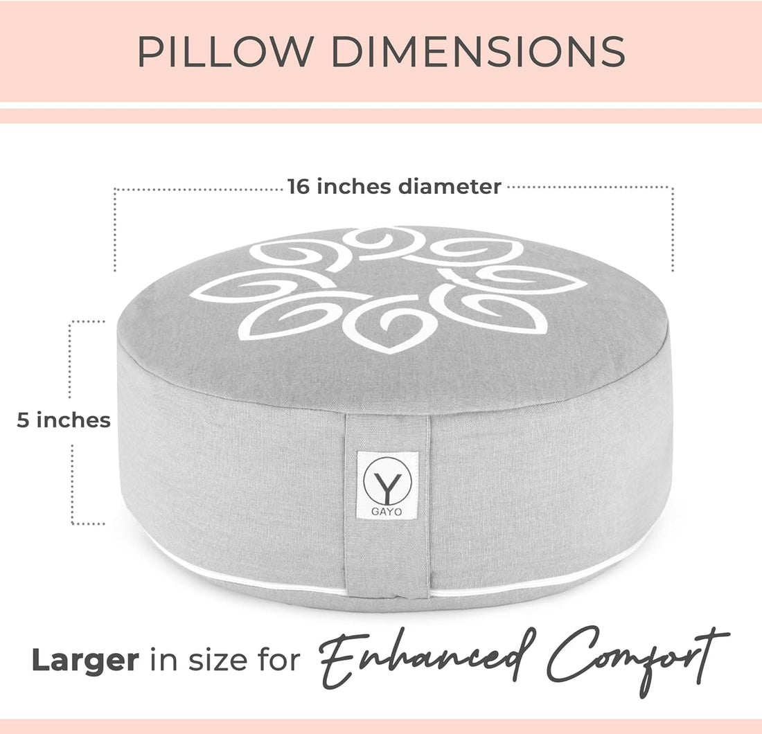 Gayo’s Premium Buckwheat Meditation Cushion Ergonomically Crafted for Posture