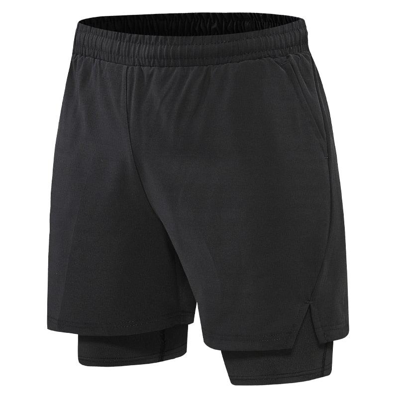 Men's 2 In 1 Sport Shorts Quick Dry Breathable Running