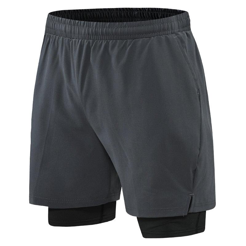 Men's 2 In 1 Sport Shorts Quick Dry Breathable Running