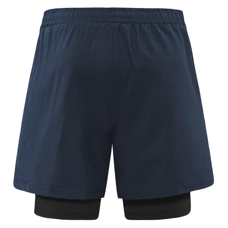 Men's 2 In 1 Sport Shorts Quick Dry Breathable Running