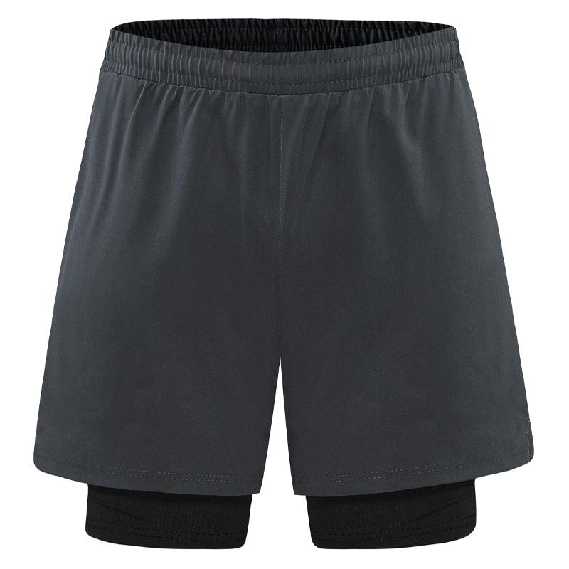 Men's 2 In 1 Sport Shorts Quick Dry Breathable Running