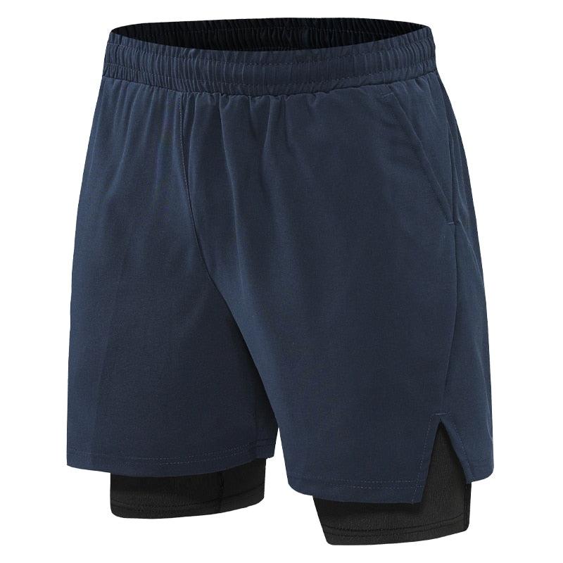 Men's 2 In 1 Sport Shorts Quick Dry Breathable Running
