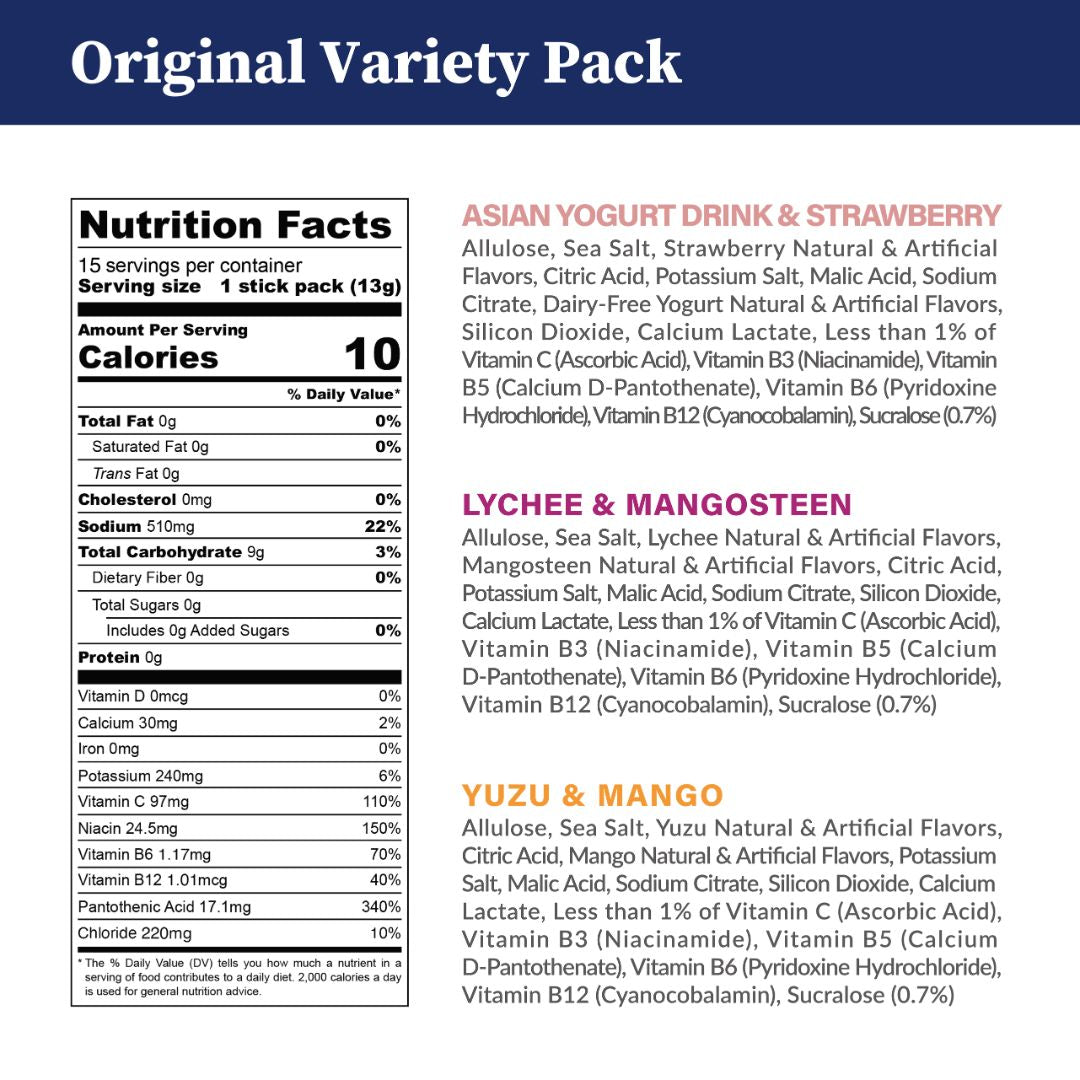 Zero Sugar Hydration Drink Mix Variety Pack with Electrolytes