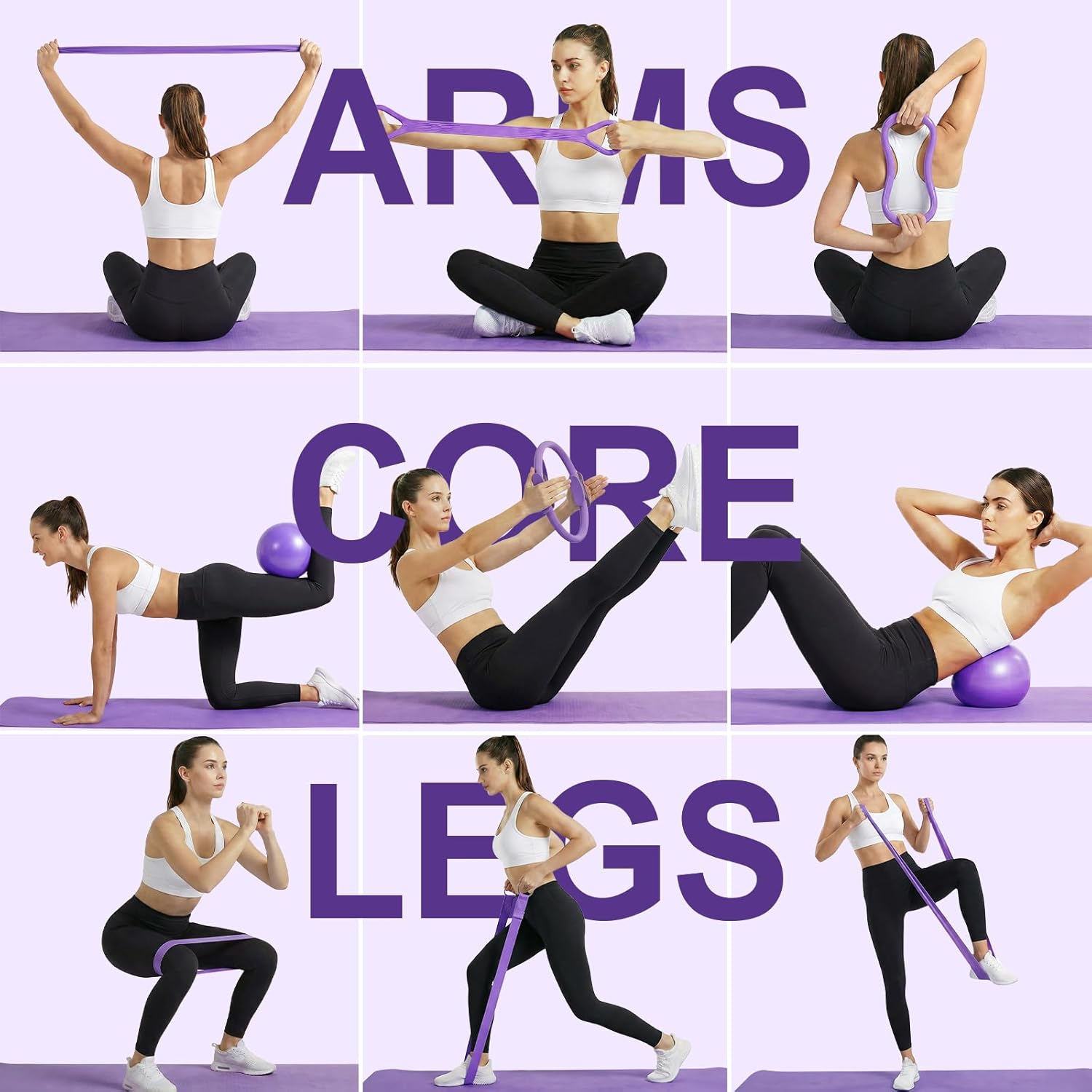 Yoga and Pilates Kit with Ring Ball and Resistance Bands