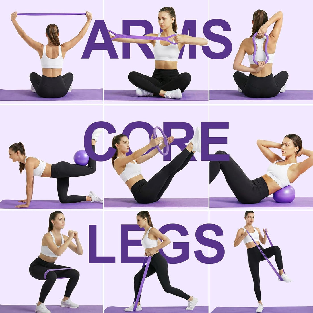 Yoga and Pilates Kit with Ring Ball and Resistance Bands