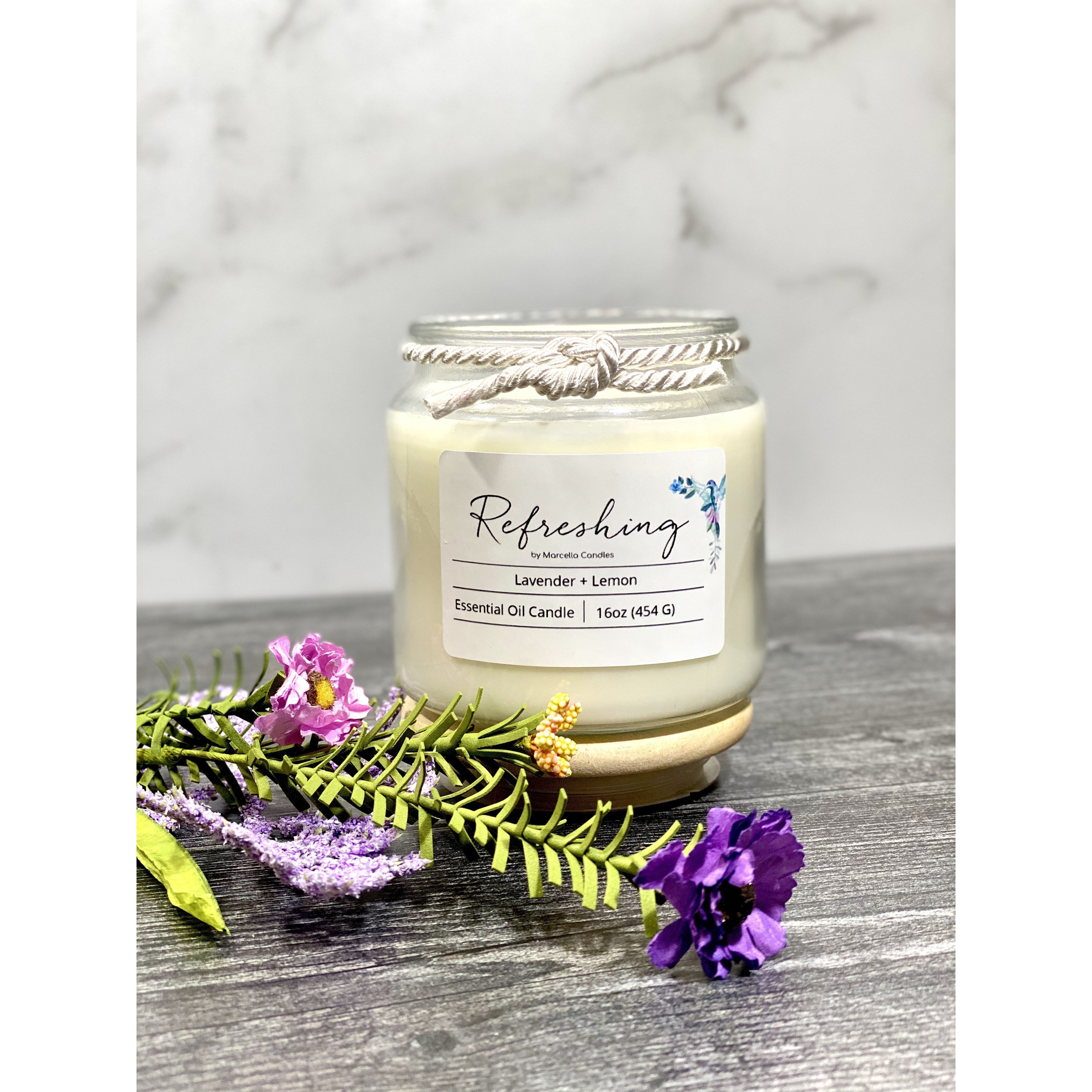 Refreshing Lavender Lemon Aromatherapy Soy Candle