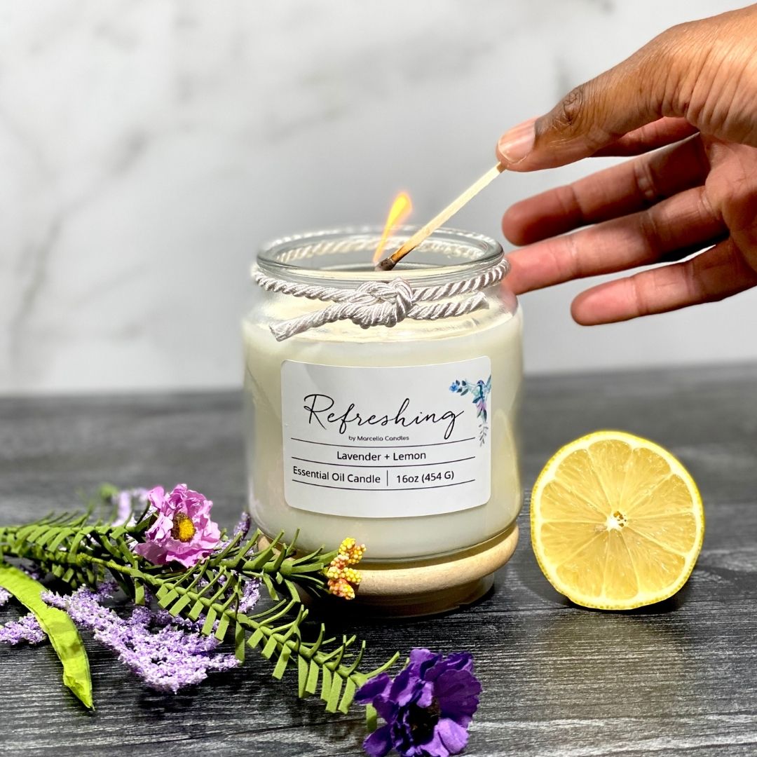 Refreshing Lavender Lemon Aromatherapy Soy Candle