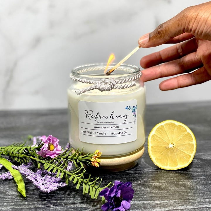 Refreshing Lavender Lemon Aromatherapy Soy Candle