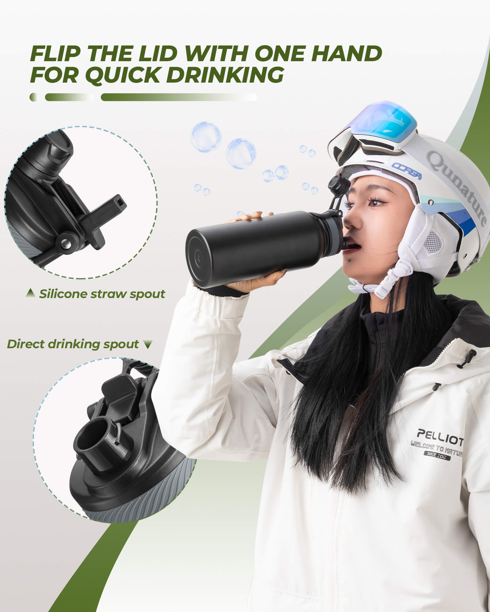 RockBros Stainless Steel Water Bottle For Daily Hydration