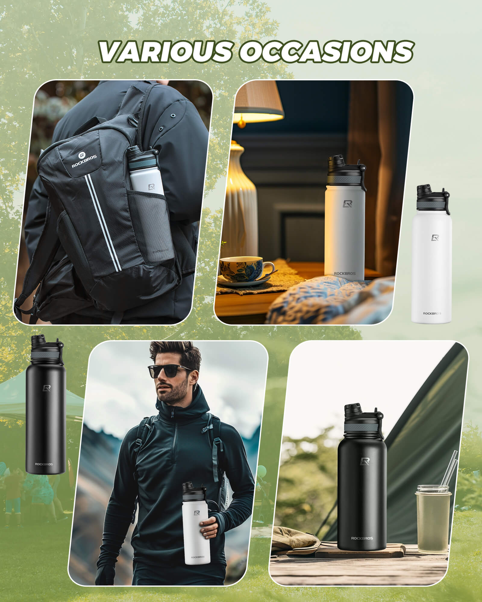 RockBros Stainless Steel Water Bottle For Daily Hydration